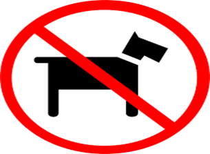 sign NO DOGS!